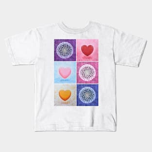 Love Hearts and Dandelions Kids T-Shirt